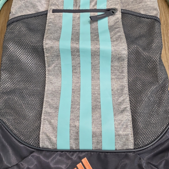 Adidas Gray and Aqua Drawstring Bag - Picture 3 of 4